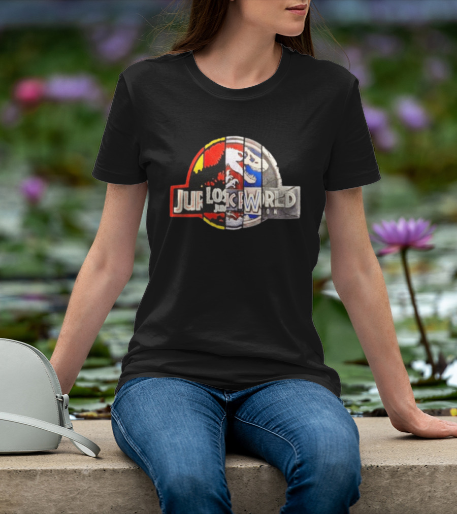 Jurassic Park Lost World Jurassic World Dinosaur Collage T-Shirt
