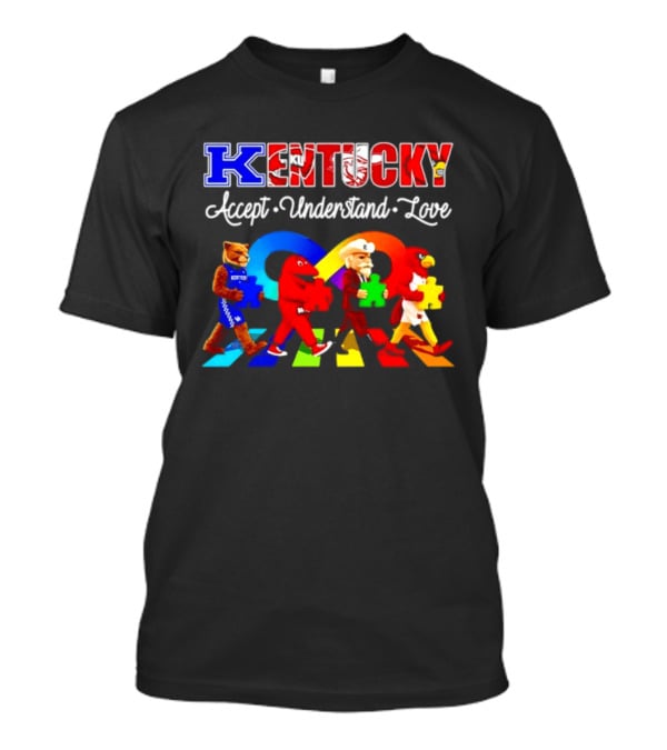 Kentucky Accept Understand Love Louisville Cardinals Puzzle Piece Parade T-Shirt