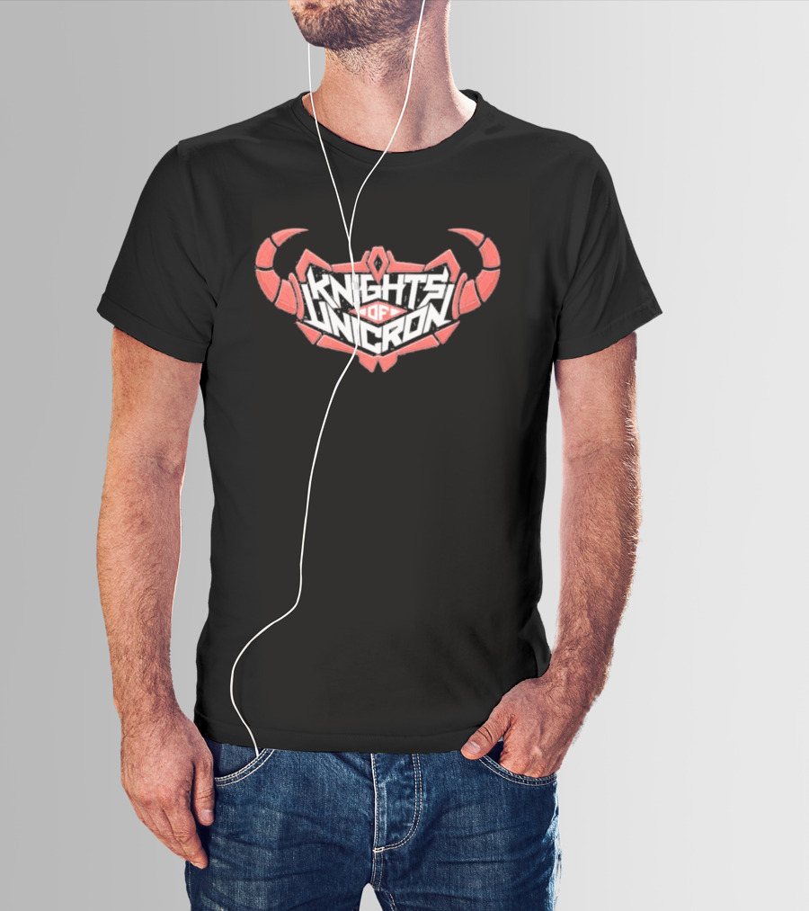 Knights Of Unicron Red Horned Icon With Stylized Text And Horns T-Shirt