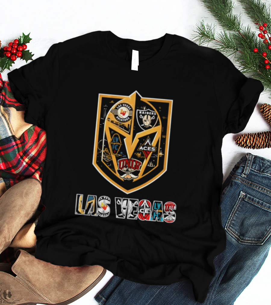 Las Vegas Aviators Raiders Lights FC Aces UNLV Collaboration Emblems T-Shirt