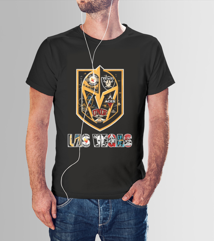 Las Vegas Aviators Raiders Lights FC Aces UNLV Collaboration Emblems T-Shirt