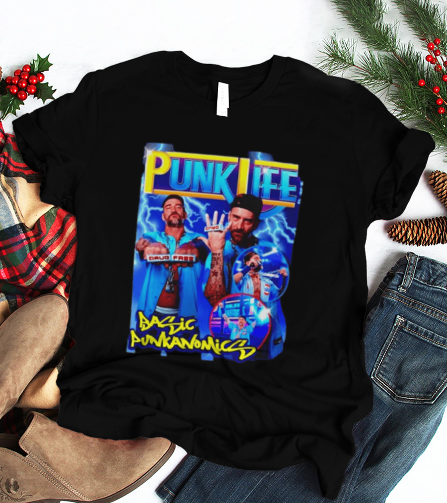 Punk Life Basic Punkanomics Drug Free CM Punk T-Shirt