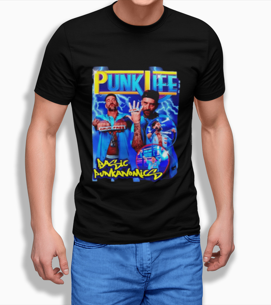 Punk Life Basic Punkanomics Drug Free CM Punk T-Shirt