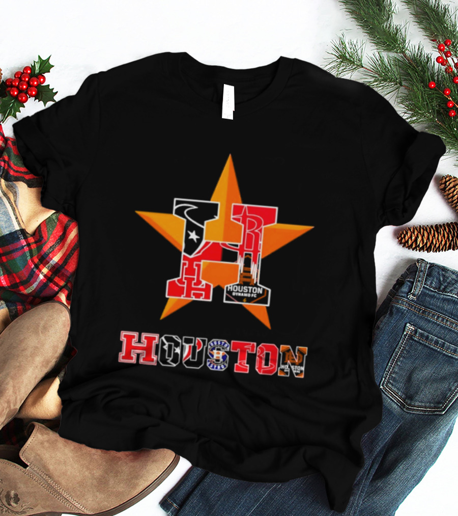 Houston Astros Texans Rockets Dynamo FC Star T-Shirt