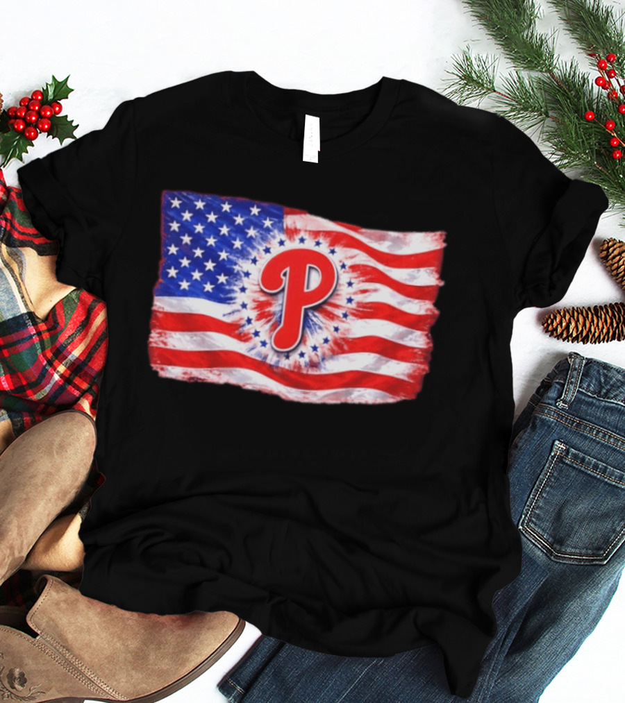 Phillies Patriotic American Flag Philadelphia Baseball 250th Anniversary Independence Day T-Shirt