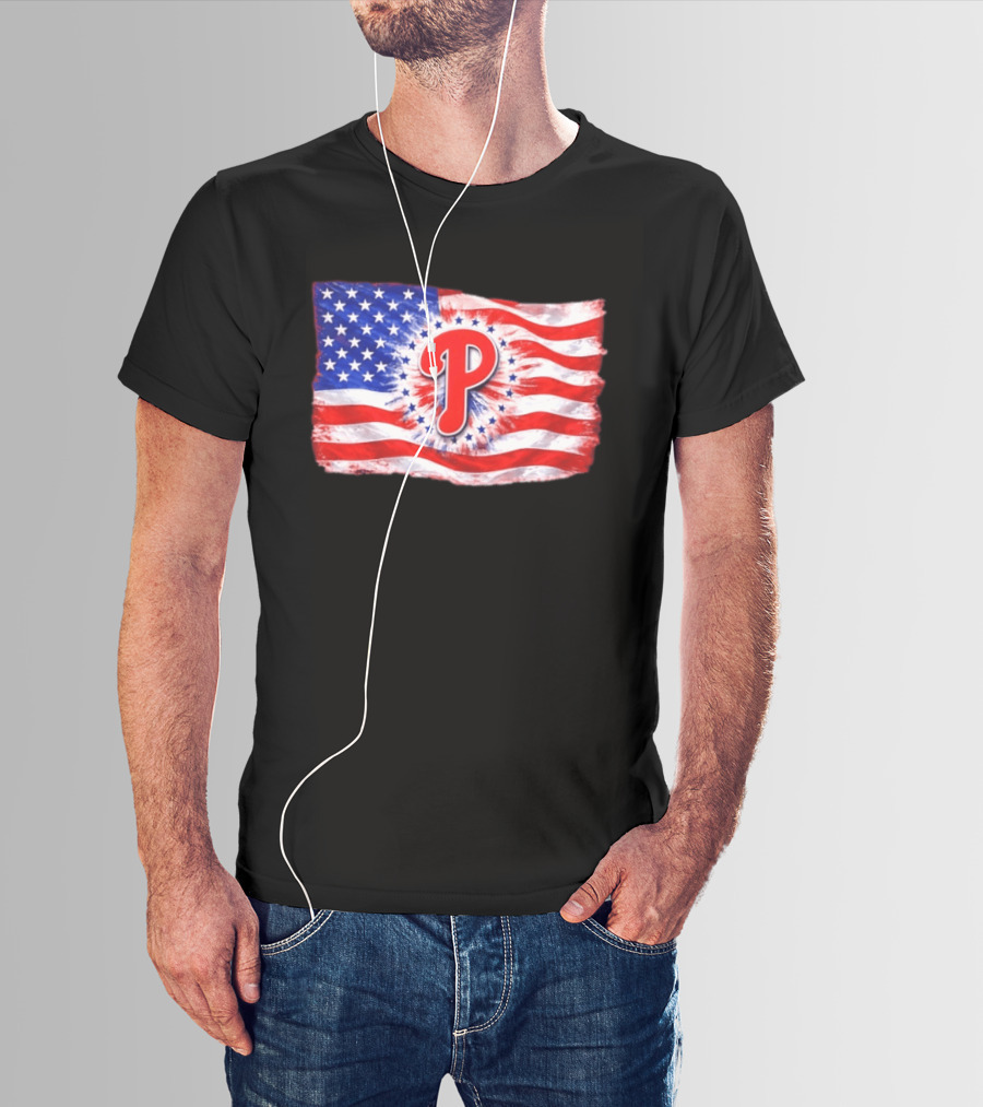 Phillies Patriotic American Flag Philadelphia Baseball 250th Anniversary Independence Day T-Shirt