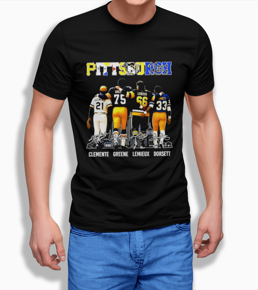 Pittsburgh Sports Legends Clemente Greene Lemieux Dorsett T-Shirt