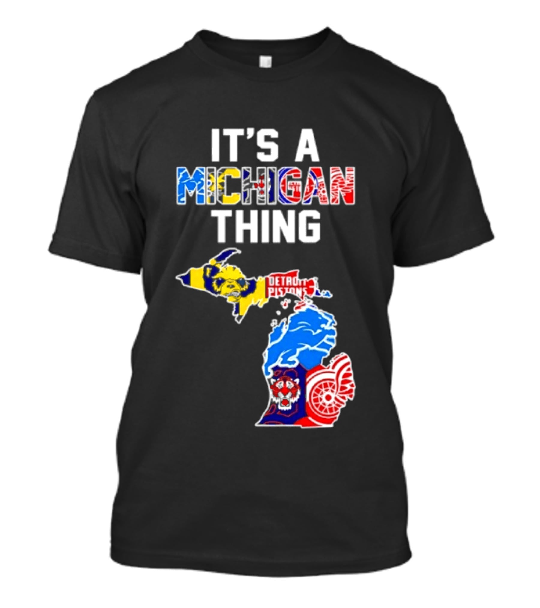 It's A Michigan Thing Detroit Pistons Lions Tigers Red Wings T-Shirt