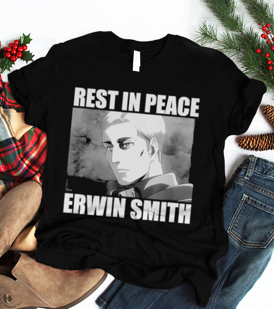 Rest In Peace Erwin Smith Anime Tribute Wings T-Shirt