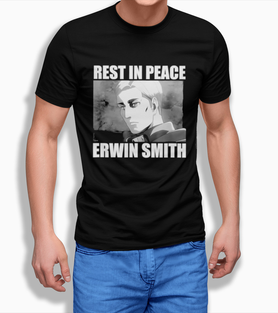 Rest In Peace Erwin Smith Anime Tribute Wings T-Shirt