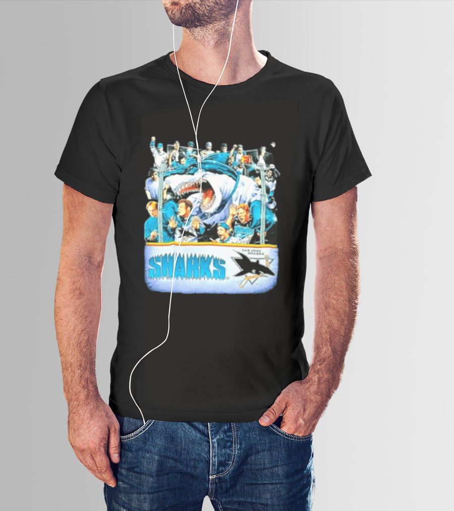 San Jose Sharks NHL Shark Attack Fans Ice Hockey T-Shirt