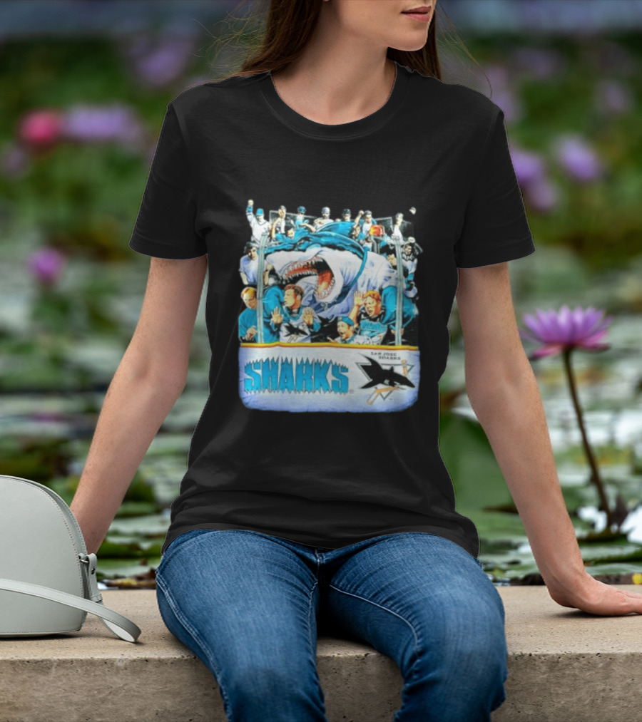San Jose Sharks NHL Shark Attack Fans Ice Hockey T-Shirt