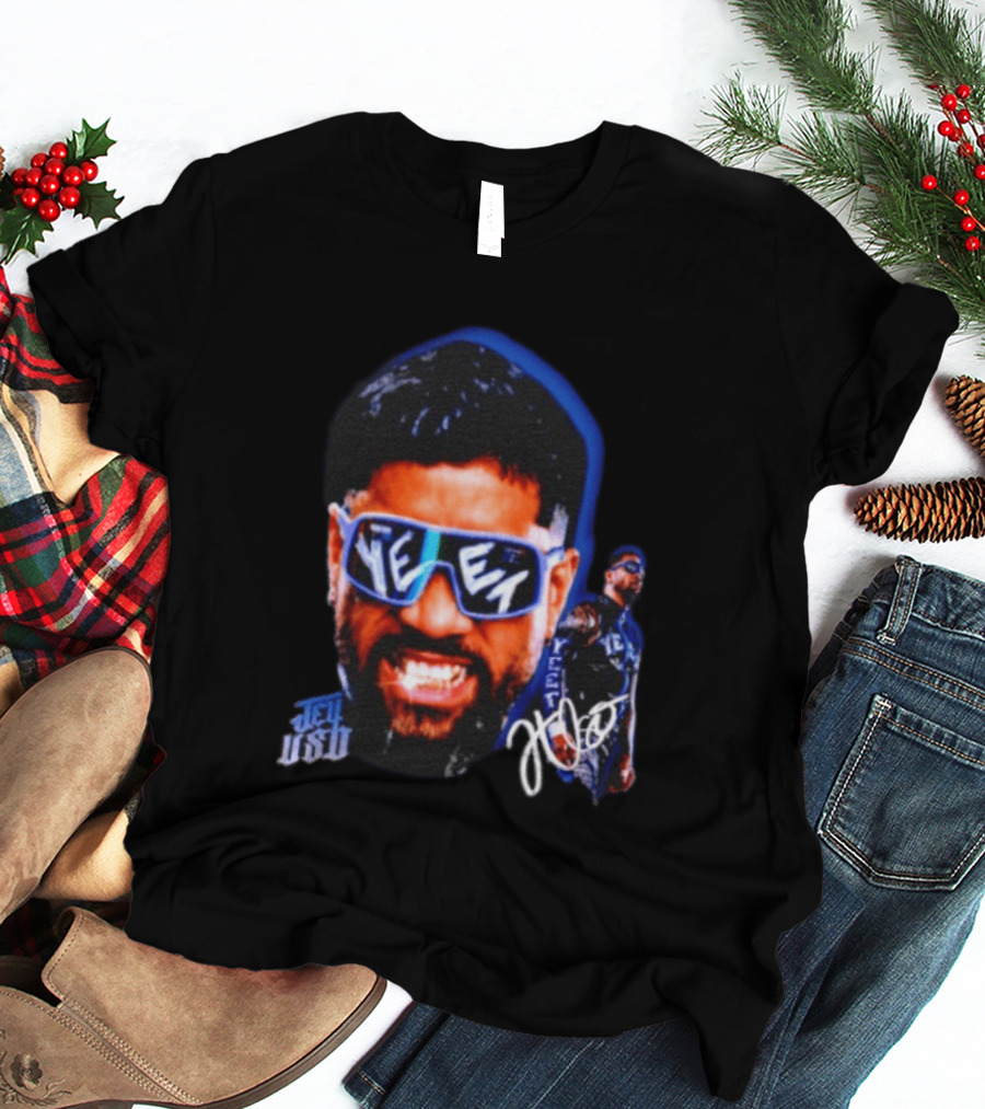 Jey Uso Yeet WWE Wrestling Bloodline Autograph Sunglasses T-Shirt