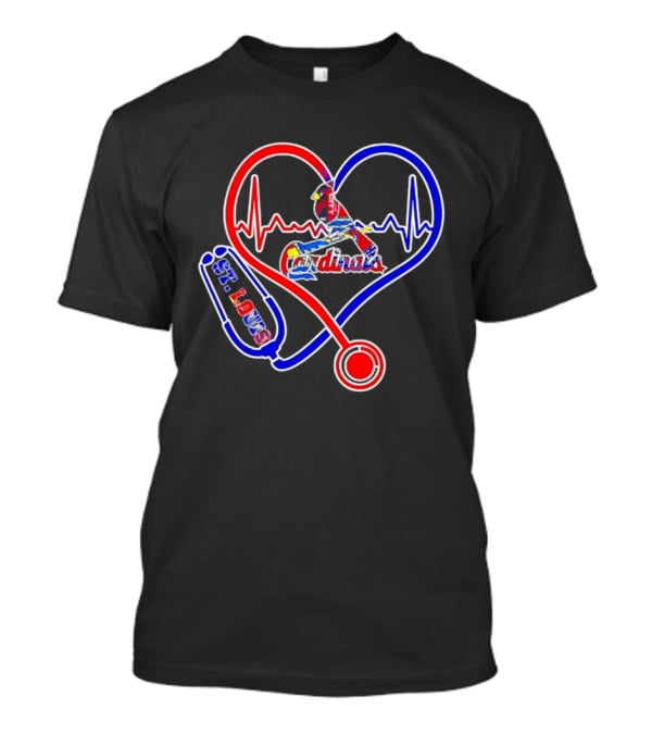 St Louis Cardinals Heartbeat Stethoscope Fan Pride T-Shirt