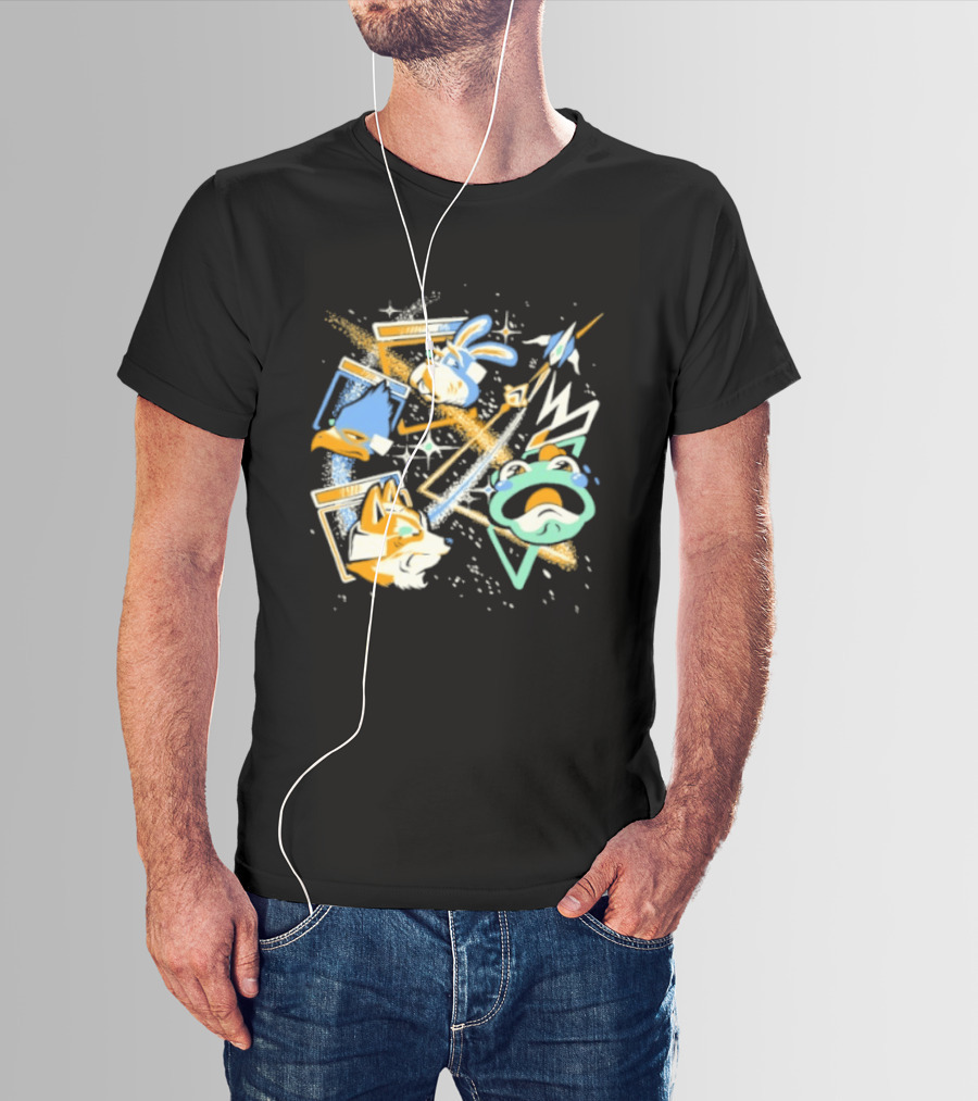 Star Fox Team Collage Falco Lombardi Peppy Hare Retro Style Graphics Gaming Nostalgia T-Shirt