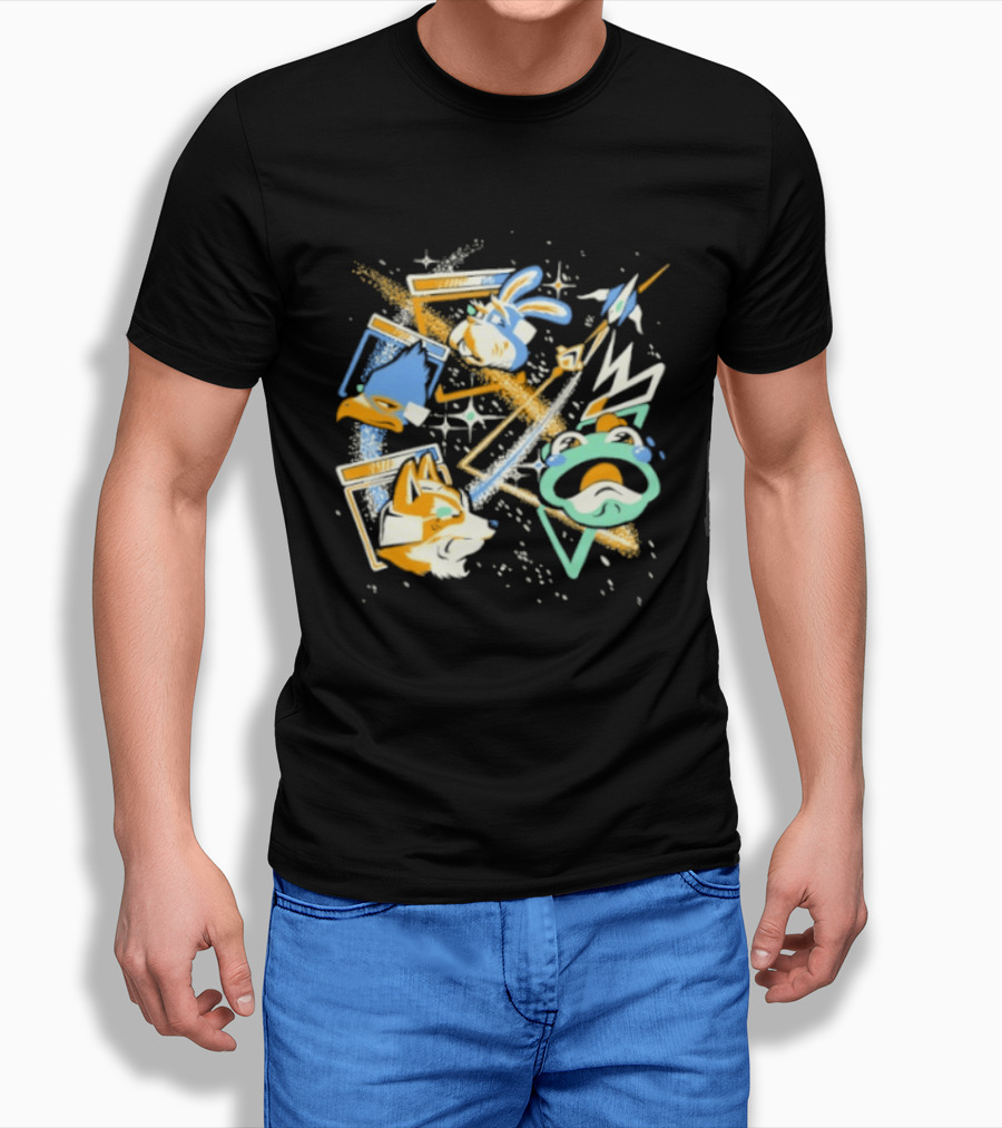 Star Fox Team Collage Falco Lombardi Peppy Hare Retro Style Graphics Gaming Nostalgia T-Shirt