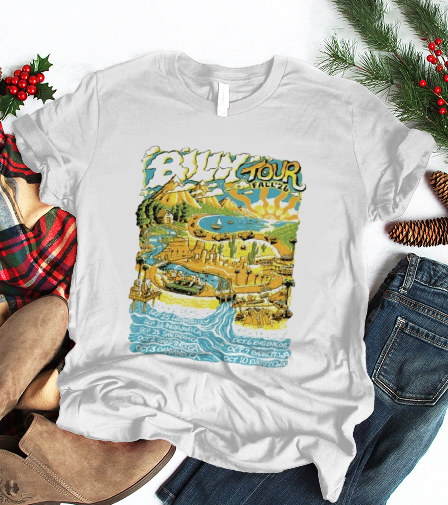 Billy Tour Fall '26 West Coast Concert Dates San Diego Oakland Eugene Everett T-Shirt