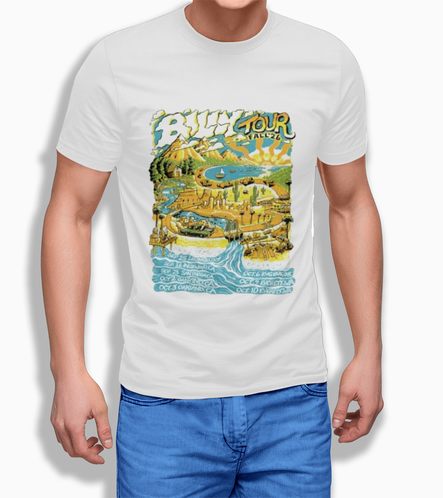Billy Tour Fall '26 West Coast Concert Dates San Diego Oakland Eugene Everett T-Shirt