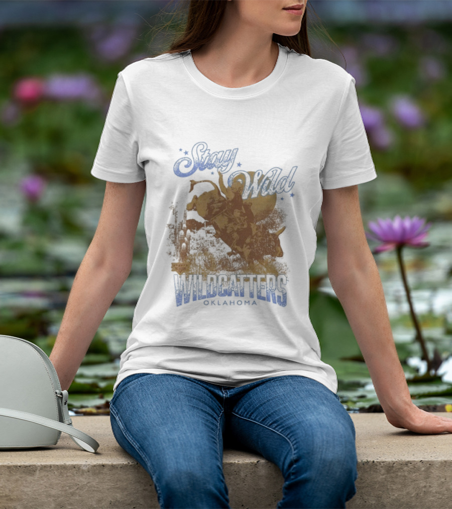Stay Wild Oklahoma Wildcatters Vintage Oil Rig T-Shirt