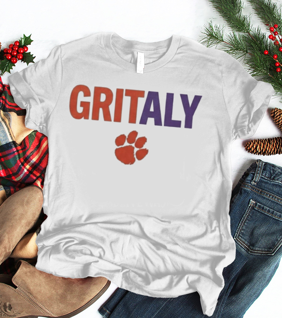 Gritaly Clemson Basketball Orange Purple Paw T-Shirt
