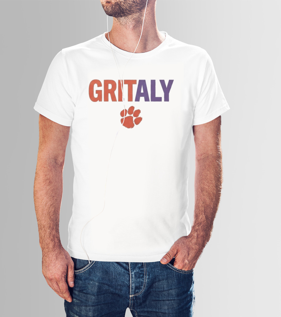 Gritaly Clemson Basketball Orange Purple Paw T-Shirt