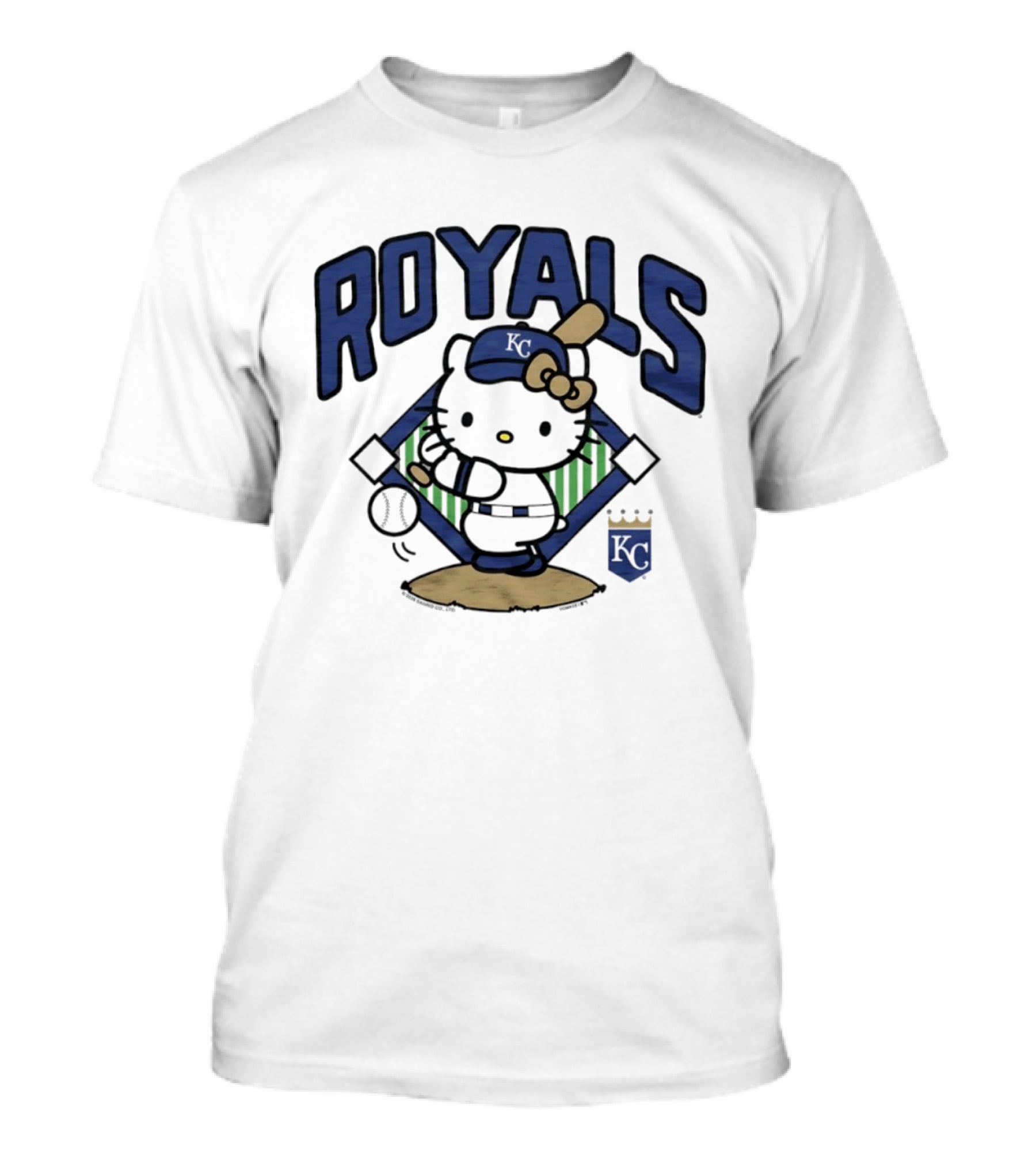 Hello Kitty Royals Baseball KC Batting Scene T-Shirt