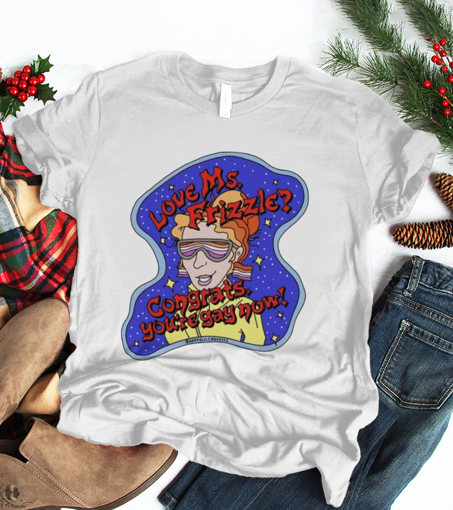 Love Ms Frizzle Congrats You're Gay Now Retro Space T-Shirt