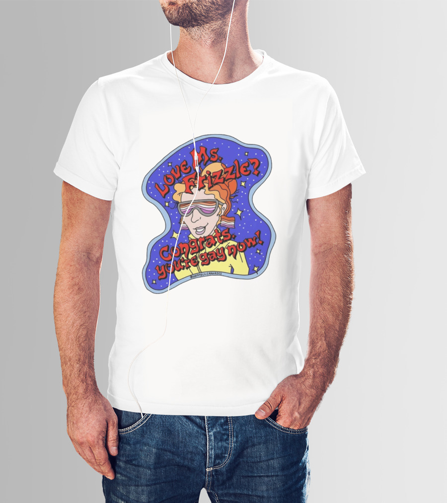 Love Ms Frizzle Congrats You're Gay Now Retro Space T-Shirt
