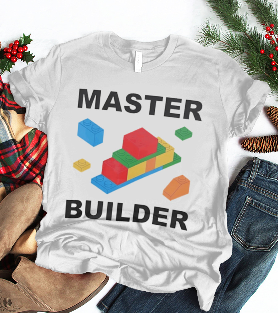 Master Builder Colorful Bricks Construction Fun T-Shirt