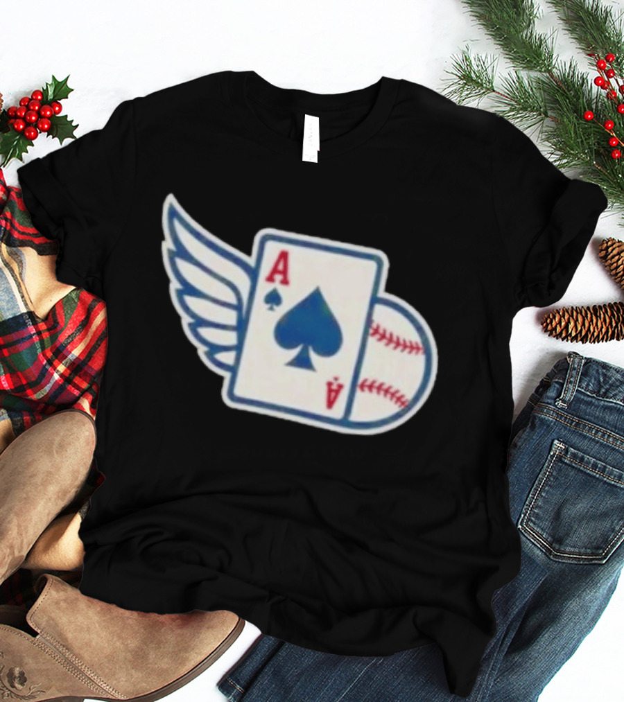 Ace Of Spades Baseball Winged Playing Card T-Shirt