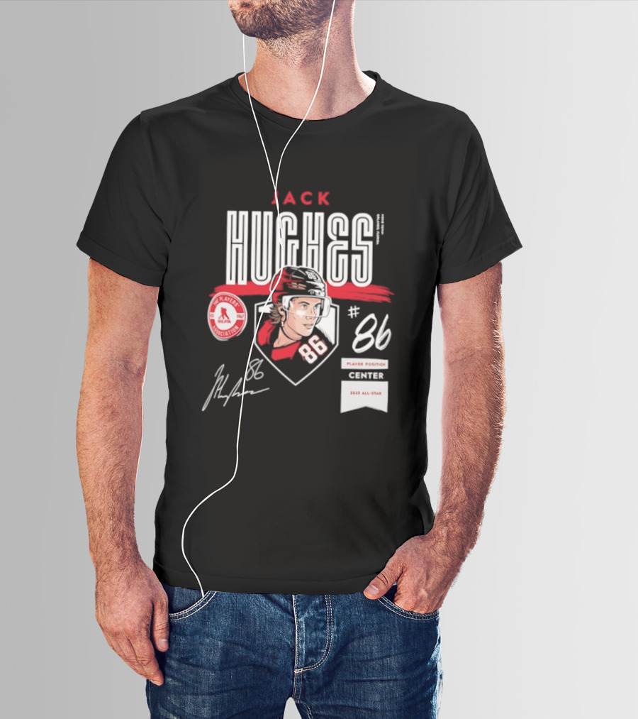 Jack Hughes 86 New Jersey Devils NHL Players Association Center 2026 All Star T-Shirt