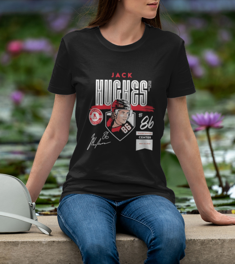 Jack Hughes 86 New Jersey Devils NHL Players Association Center 2026 All Star T-Shirt