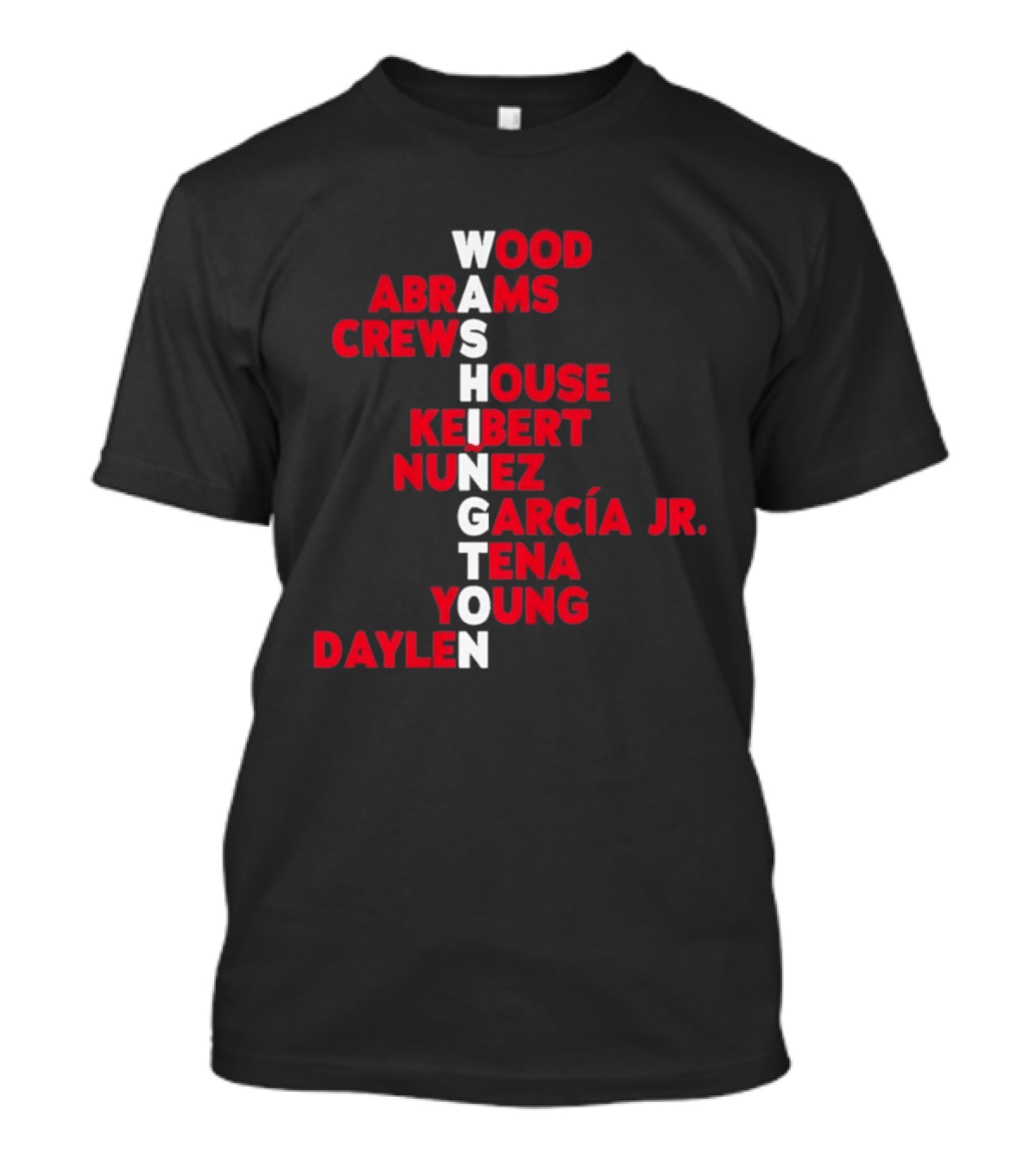 Washington Nationals Wood Abrams Crews House Keibert Nunez García Jr. Tena Young Daylen 2026 T-Shirt
