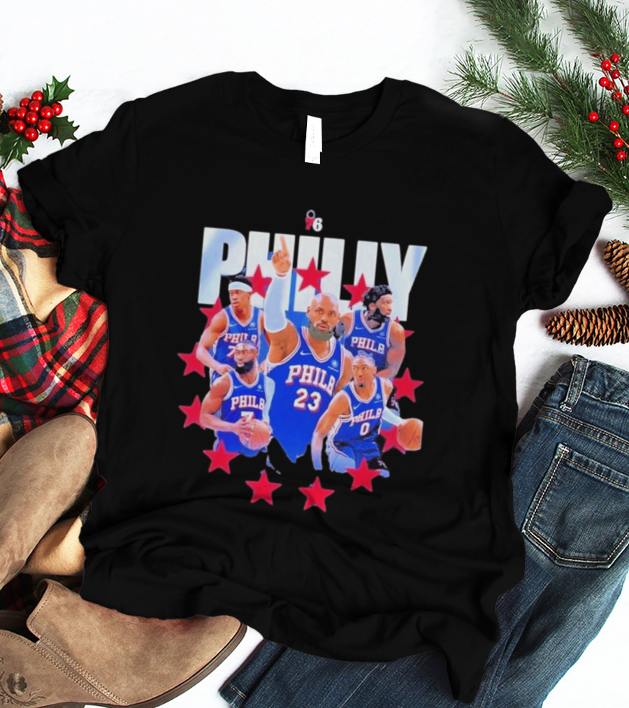 Philly LeBron James Philadelphia 76ers Basketball Mix 23 Stars T-Shirt