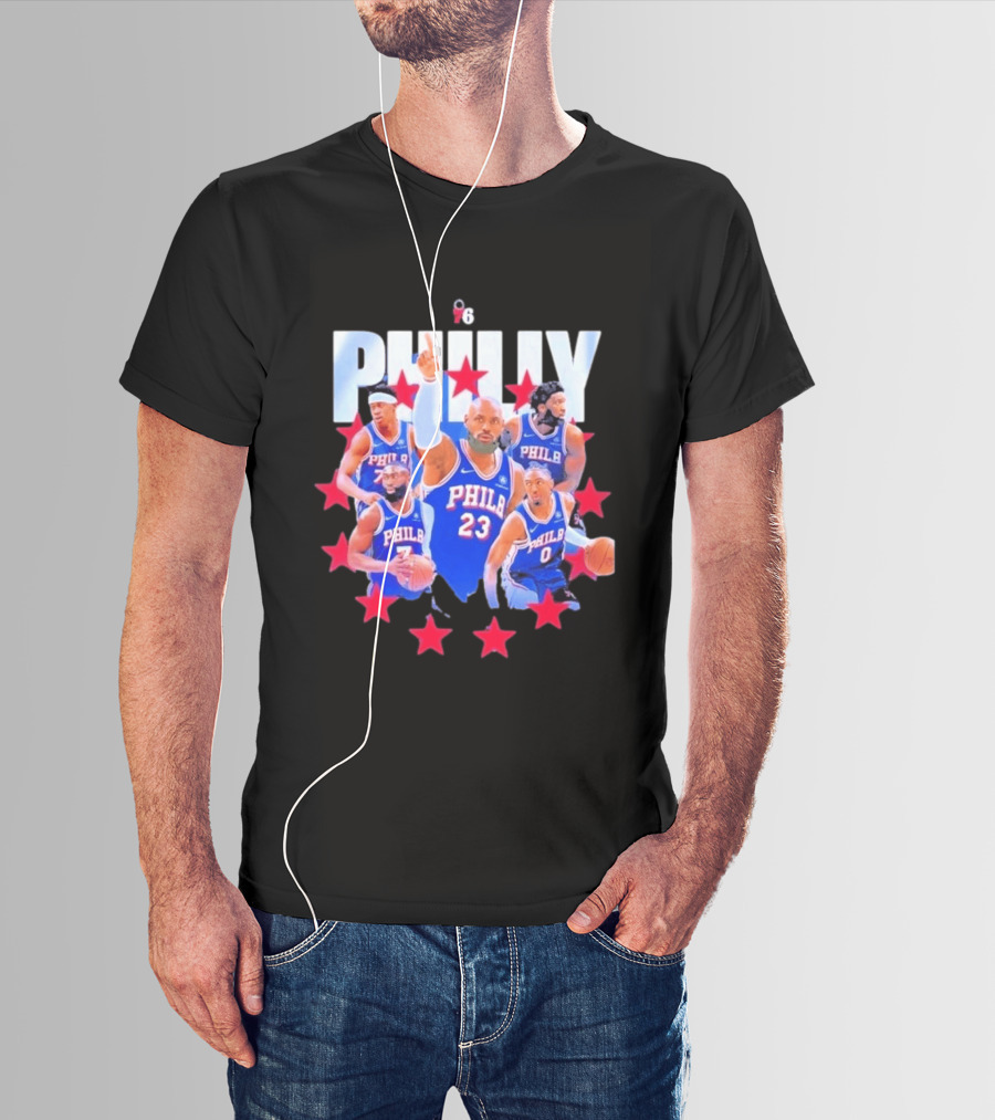 Philly LeBron James Philadelphia 76ers Basketball Mix 23 Stars T-Shirt