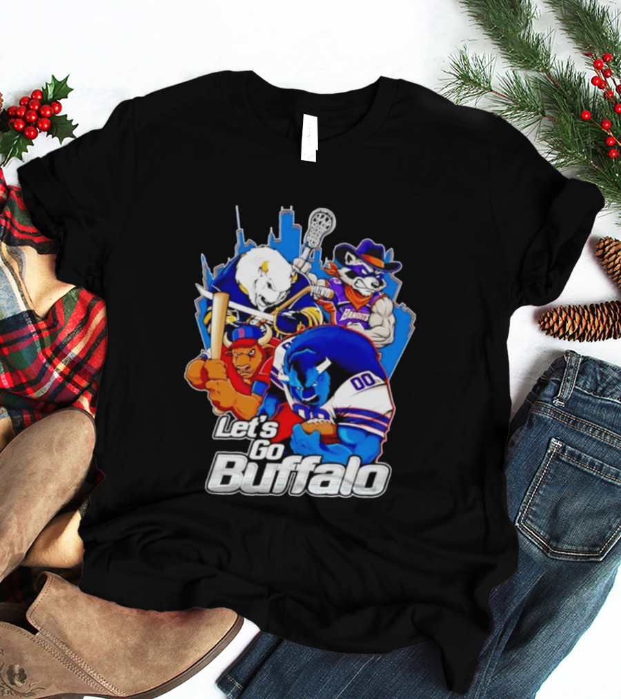 Let's Go Buffalo Bandits Sabres Bills Characters Sports Mascots T-Shirt