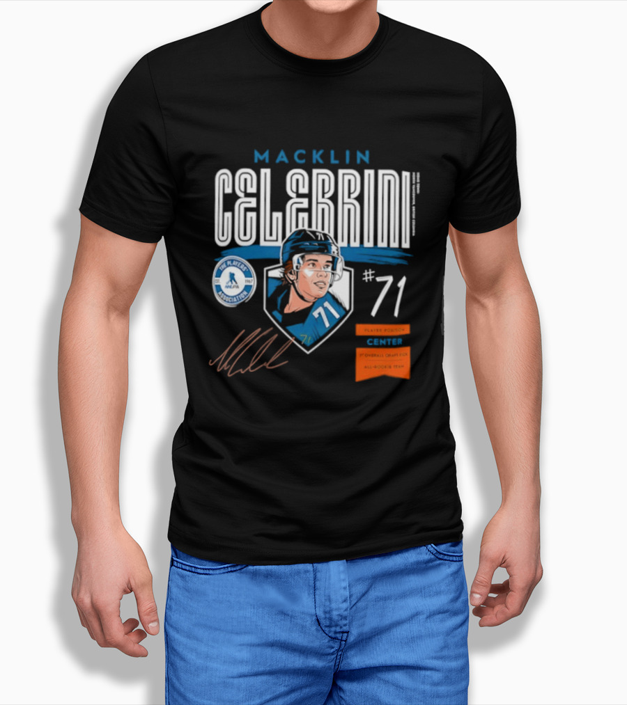 Macklin Celebrini 71 NHL Players Association All Rookie Team 2026 Pick T-Shirt