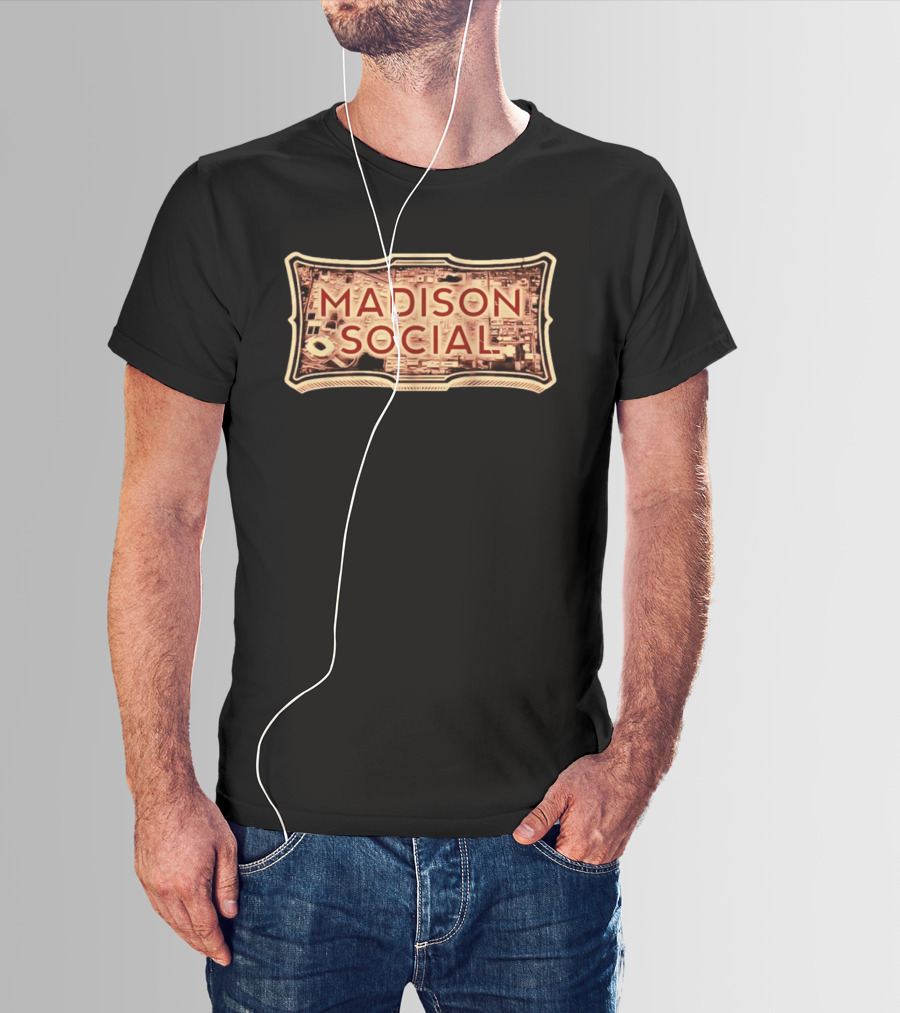 Madison Social Aerial Map Stadium Scene T-Shirt