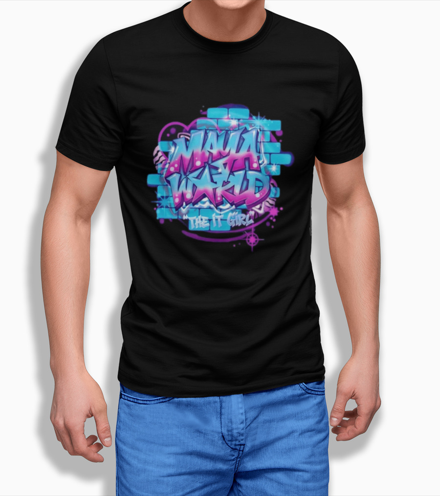 Maya World The IT Girl Vibrant Graffiti T-Shirt