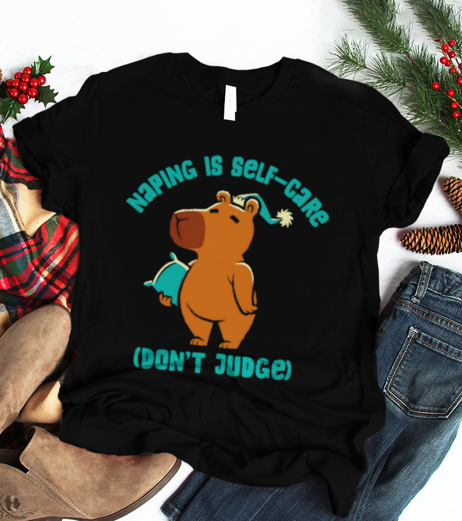 Napping Is Self Care Capybara Don't Judge T-Shirt