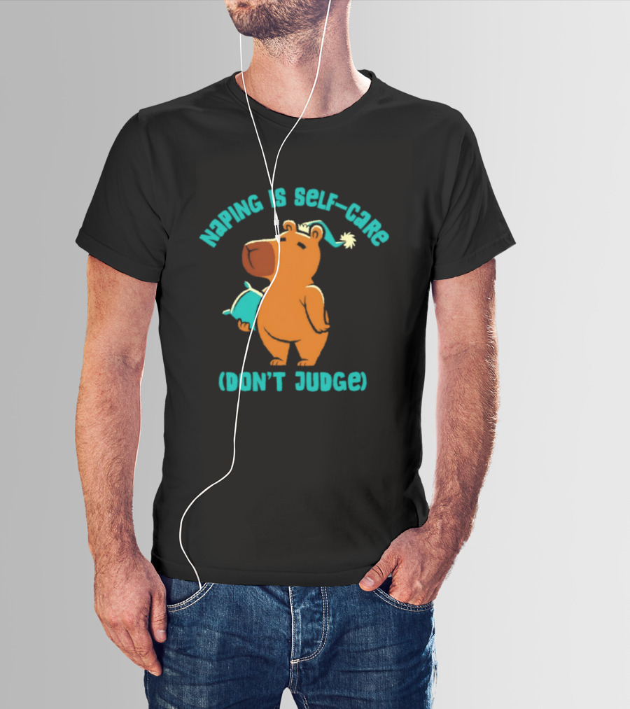 Napping Is Self Care Capybara Don't Judge T-Shirt
