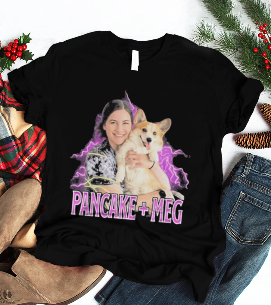 Pancake + Meg Electric Purple Corgi Hug T-Shirt