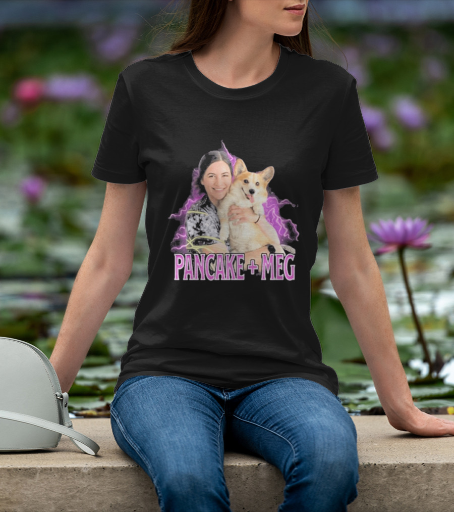 Pancake + Meg Electric Purple Corgi Hug T-Shirt
