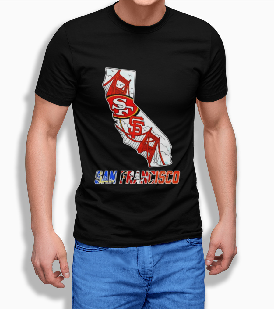 San Francisco 49ers Giants California Map T-Shirt