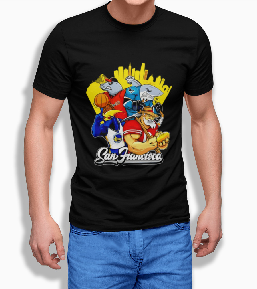 San Francisco Giants Warriors 49ers Sharks Skyline T-Shirt