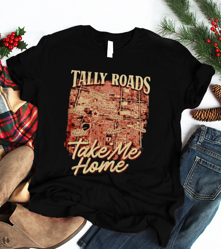 Tally Roads Map Take Me Home Tennessee Pensacola Stadium Monroe T-Shirt