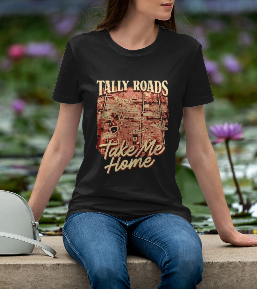 Tally Roads Map Take Me Home Tennessee Pensacola Stadium Monroe T-Shirt
