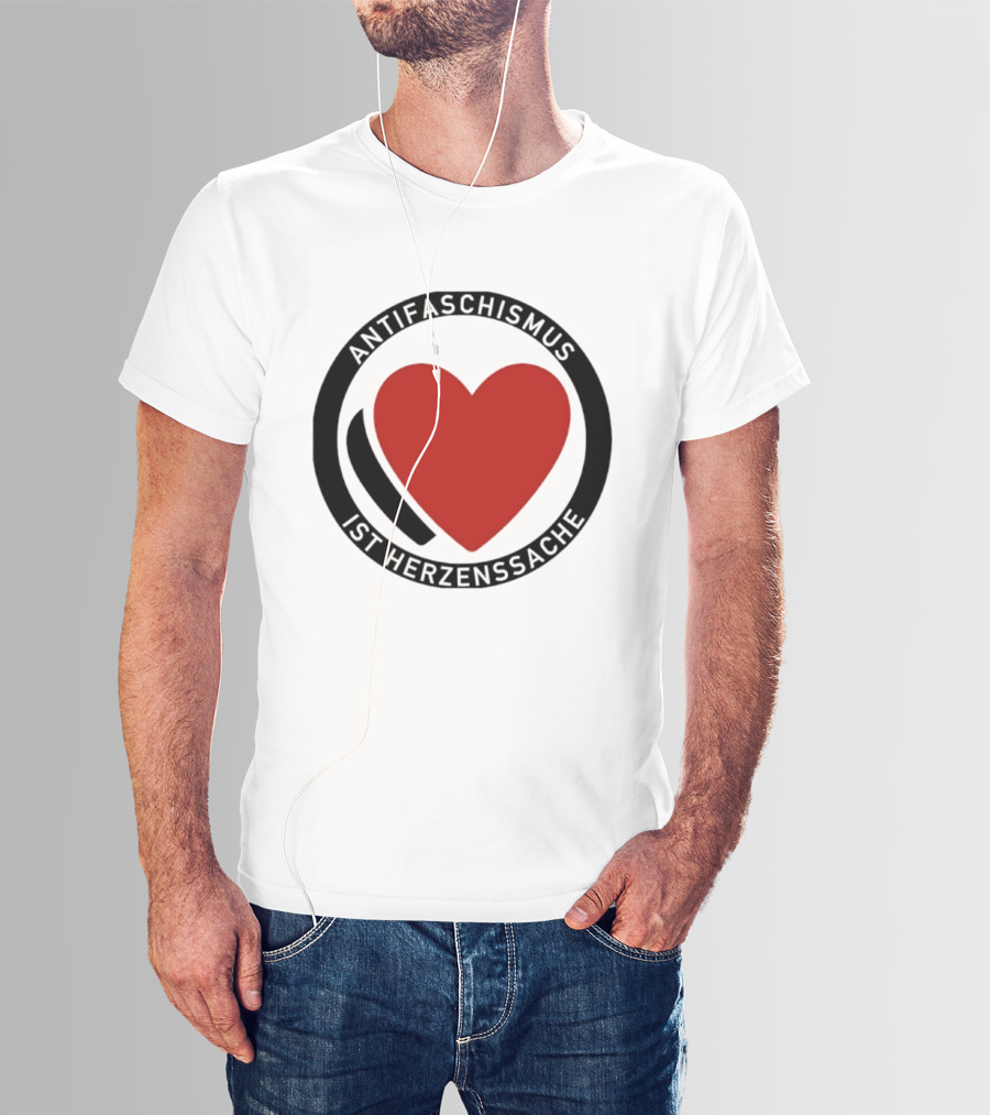 Antifaschismus Ist Herzenssache Symbol Rotes Herz Antifa T-Shirt