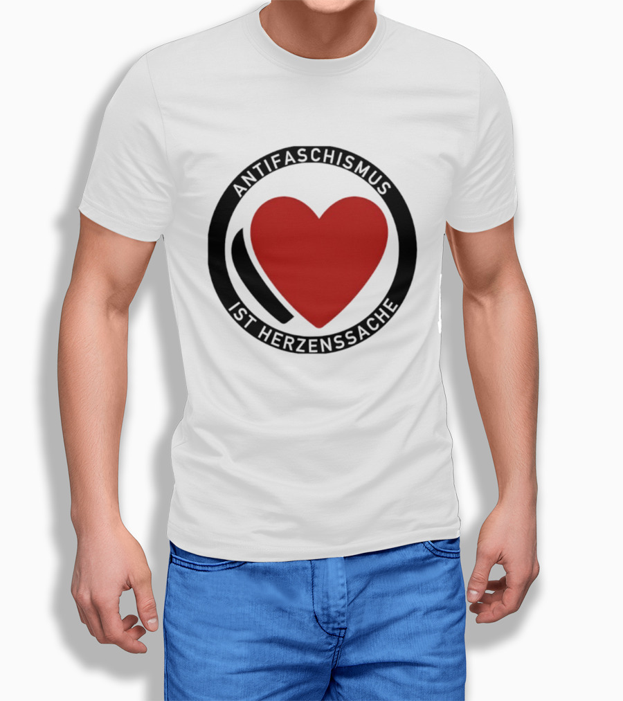Antifaschismus Ist Herzenssache Symbol Rotes Herz Antifa T-Shirt