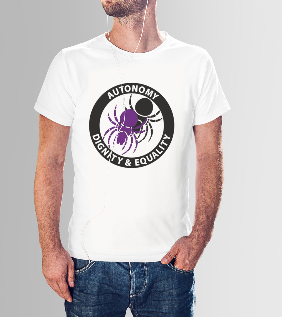 Autonomy Dignity Equality Purple Spider Emblem Social Justice T-Shirt